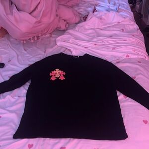 black chrome hearts tee x commes des garcon